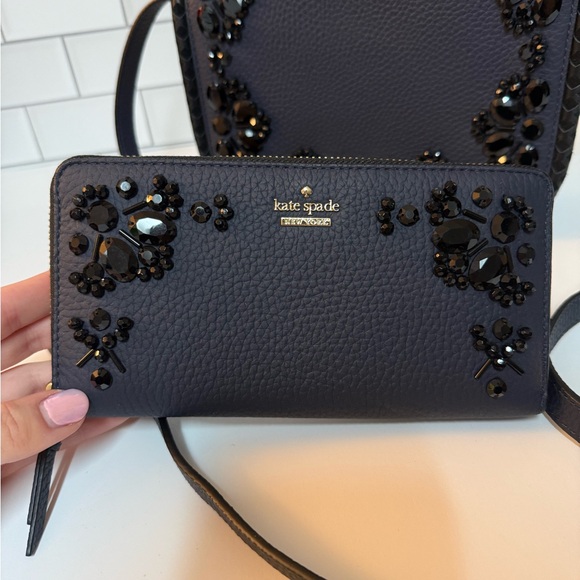 Kate Spade Navy “Set in Stone” Crossbody Bag with matching wallet - Picture 2 of 12